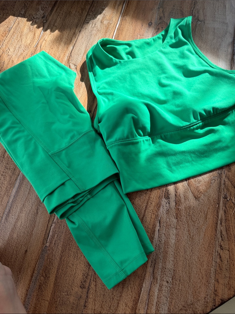 all in motion Bright Green High-Waist Leggings with Matching Crop Top
